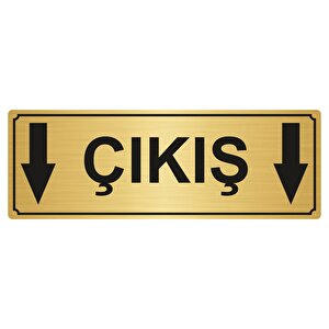 Çikiş Yönlendi̇rme Levhasi 7cmx20cm Altin Renk Metal