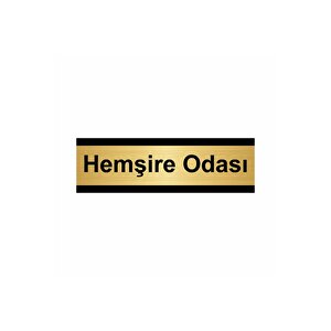Hemşire Odası 7x20cm Altın Renk Metal Yönlendirme Levhası