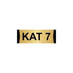 Kat 7  5x20cm Altın Renk Metal Yönlendirme Levhası