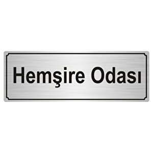 Hemşi̇re Odasi Yönlendi̇rme Levhasi 10cmx20cm Gümüş Renk Metal