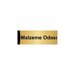Malzeme Odası 10x20cm Altın Renk Metal Yönlendirme Levhası