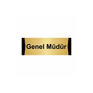 Genel Müdür 10x20cm Altın Renk Metal Yönlendirme Levhası