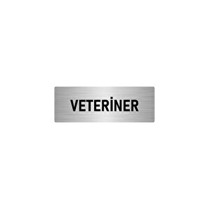 Metal Yönlendirme Levhası, Departman Kapı İsimliği Veteriner 10x20 Cm Gümüş Renk