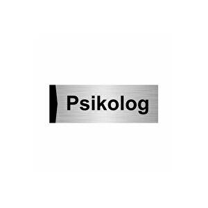 Psikolog 5x20cm Gümüş Renk Metal Yönlendirme Levhası