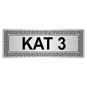 Kat 3 7cmx20cm Metal Yönlendi̇rme Levhasi Gümüş Renk Metal
