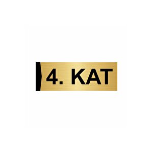 4.kat  7x20cm Altın Renk Metal Yönlendirme Levhası
