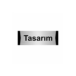 Tasarım 7x20cm Gümüş Renk Metal Yönlendirme Levhası