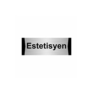 Estetisyen 10x20cm Gümüş Renk Metal Yönlendirme Levhası