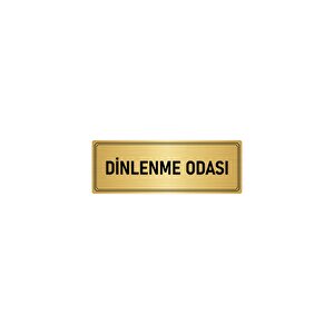 Metal Yönlendirme Levhası, Departman Kapı İsimliği Dinlenme Odası 5x20 Cm Altın Renk