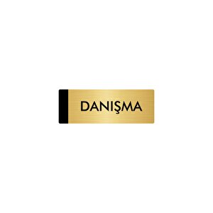 Metal Yönlendirme Levhası, Departman Kapı Isimliği Danışma 10x20 Cm Altın Renk