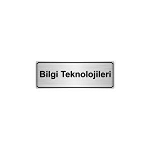 Bi̇lgi̇ Teknoloji̇leri̇ Yönlendi̇rme Levhasi 10cmx20cm Gümüş Renk Metal