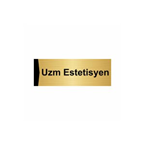 Uzm Estetisyen 5x20cm Altın Renk Metal Yönlendirme Levhası