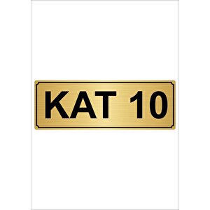 Kat 10  10cmx20cm Metal Yönlendirme Levhası Altın Renk