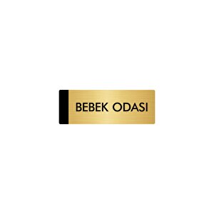 Metal Yönlendirme Levhası, Departman Kapı Isimliği Bebek Odası 5x20 Cm Altın Renk