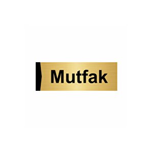 Mutfak 7x20cm Altın Renk Metal Yönlendirme Levhası
