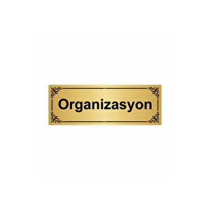 Organizasyon 7x20cm Altın Renk Metal Yönlendirme Levhası