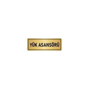 Metal Yönlendirme Levhası, Departman Kapı İsimliği Yük Asansörü 7x20 Cm Altın Renk