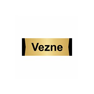Vezne 7x20cm Altın Renk Metal Yönlendirme Levhası