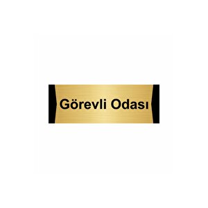 Görevli Odası 7x20cm Altın Renk Metal Yönlendirme Levhası