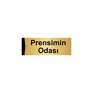 Prensimin Odası 10x20cm Altın Renk Metal Yönlendirme Levhası