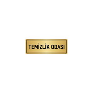 Metal Yönlendirme Levhası, Departman Kapı İsimliği Temizlik Odası 10x20 Cm Altın Renk