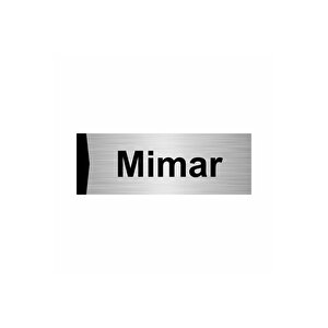 Mimar 7x20cm Gümüş Renk Metal Yönlendirme Levhası