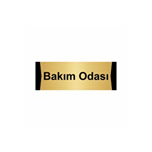 Bakım Odası 7x20cm Altın Renk Metal Yönlendirme Levhası