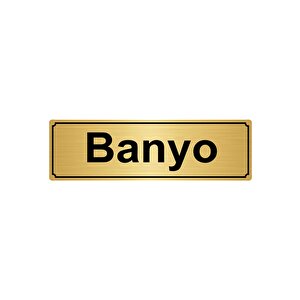 Banyo Yönlendi̇rme Levhasi 7cmx20cm Altin Renk Metal