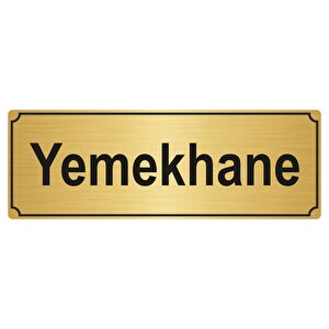 Yemekhane Yönlendi̇rme Levhasi 10cmx20cm Altin Renk Metal