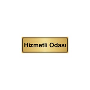 Hi̇zmetli̇ Odasi Yönlendi̇rme Levhasi 10cmx20cm Altin Renk Metal