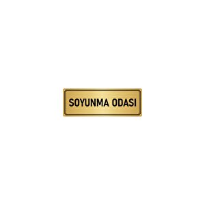 Metal Yönlendirme Levhası, Departman Kapı İsimliği Soyunma Odası 7x20 Cm Altın Renk