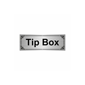 Tip Box 7x20cm Gümüş Renk Metal Yönlendirme Levhası