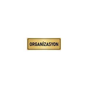 Metal Yönlendirme Levhası, Departman Kapı İsimliği Organizasyon 10x20 Cm Altın Renk