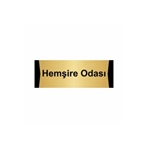 Hemşire Odası 10x20cm Altın Renk Metal Yönlendirme Levhası
