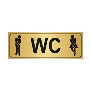 Wc Bay Bayan Yönlendirme Levhası 10 X 20 Cm Yapışkanlı Altın Renk