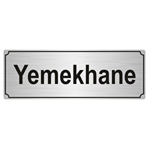 Yemekhane Yönlendi̇rme Levhasi 5cmx20cm Gümüş Renk Metal