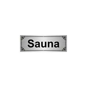Sauna 7x20cm Gümüş Renk Metal Yönlendirme Levhası