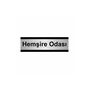 Hemşire Odası 10x20cm Gümüş Renk Metal Yönlendirme Levhası