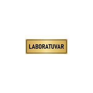 Metal Yönlendirme Levhası, Departman Kapı İsimliği Laboratuvar 7x20 Cm Altın Renk