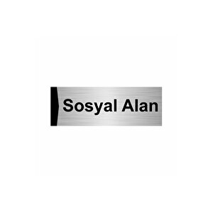 Sosyal Alan 10x20cm Gümüş Renk Metal Yönlendirme Levhası