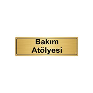 Bakim Atölyesi̇ Yönlendi̇rme Levhasi 10cmx20cm Altin Renk Metal