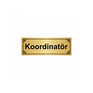 Koordinatör 7x20cm Altın Renk Metal Yönlendirme Levhası
