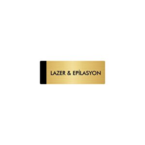 Metal Yönlendirme Levhası, Departman Kapı Isimliği Lazer & Epilasyon 5x20 Cm Altın Renk