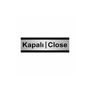 Kapalı-close 10x20cm Gümüş Renk Metal Yönlendirme Levhası