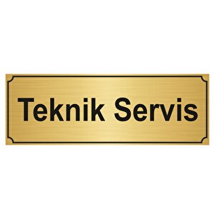 Tekni̇k Servi̇s Yönlendi̇rme Levhasi 7cmx20cm Altin Renk Metal