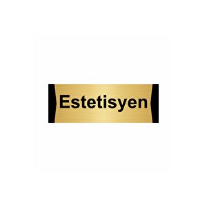Estetisyen 5x20cm Altın Renk Metal Yönlendirme Levhası