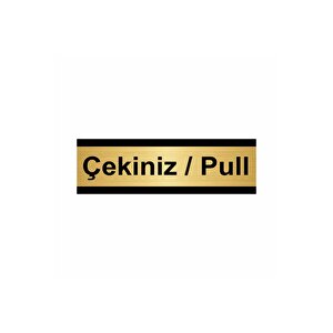 Çekiniz/pull 7x20cm Altın Renk Metal Yönlendirme Levhası