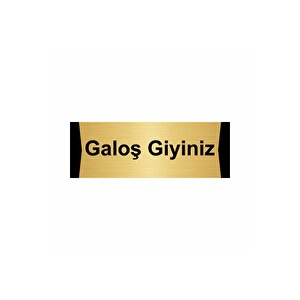 Galoş Giyiniz 7x20cm Altın Renk Metal Yönlendirme Levhası