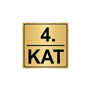 4.kat 15cmx15cm Metal Yönlendi̇rme Levhasi Altin Renk Metal