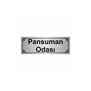 Pansuman Odası 7x20cm Gümüş Renk Metal Yönlendirme Levhası